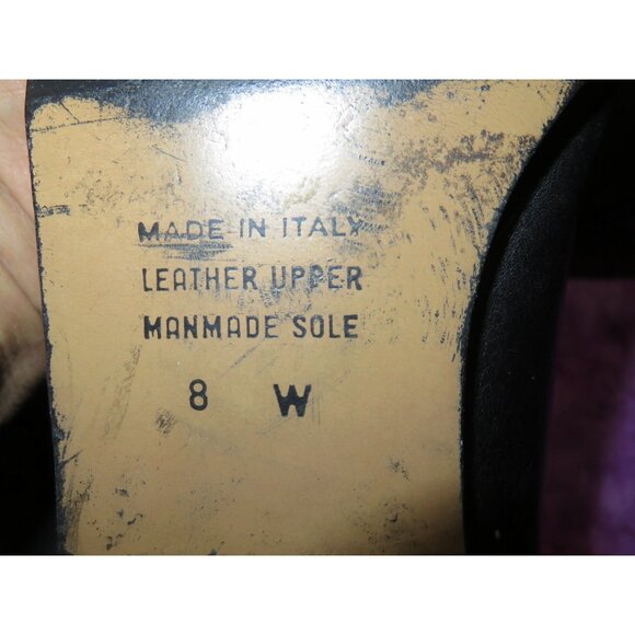 Made In Italy Black Italian leather & Suede Knee High Equestrian Boots 8 wide - Picture 5 of 6